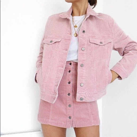 H&M Jackets & Blazers - H&M Pink Corduroy